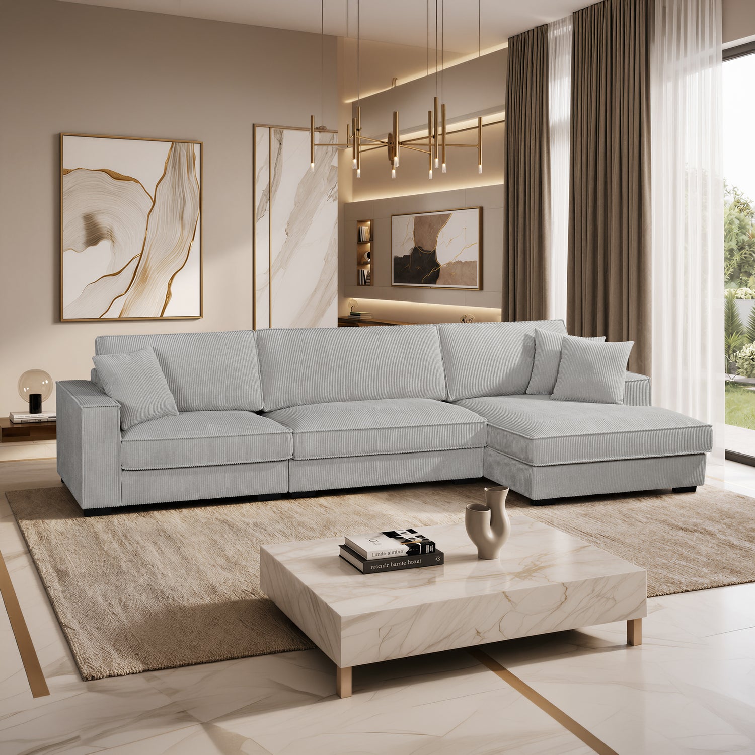 Donald Modular Fabric Chaise Sofa