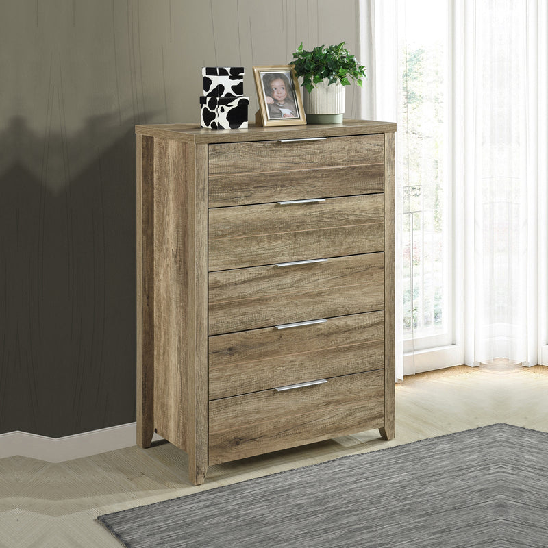 Cielo Natural Wood Like MDF Bedroom Suite 5/4 Pcs In Oak Colour with Dresser and Tallboy