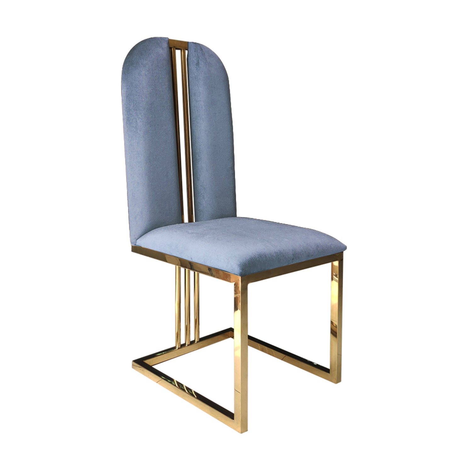 Fancy 2X Dining Chair Stainless Gold Frame & Seat In Multiple Colour Fabric