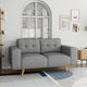 Dallas 2 Seater Sofa Fabric Upholstery Grey Colour Pocket Spring Wooden Frame