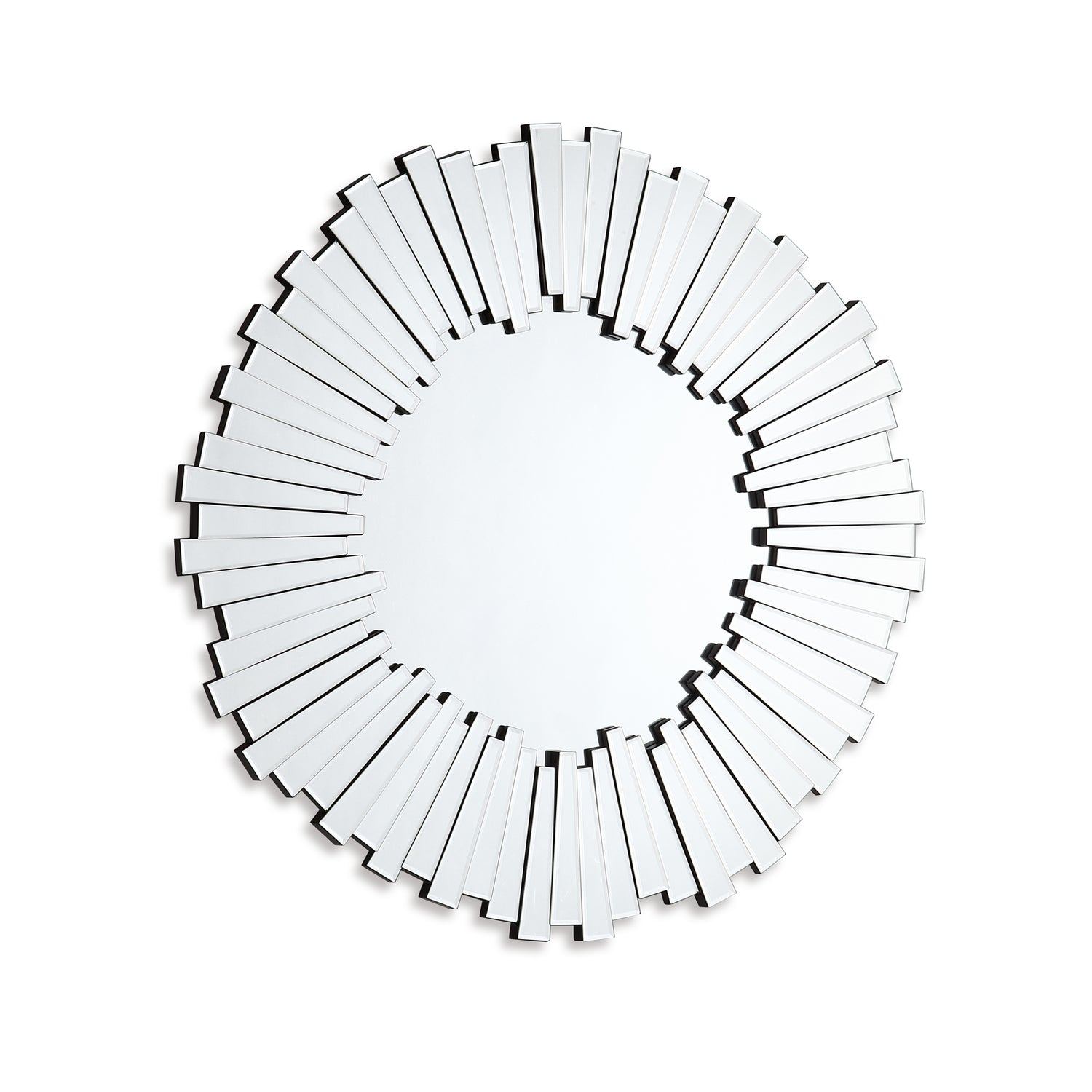 Dallas Wall Mirror Clear Image MDF Construction Round Shape Silver Colour