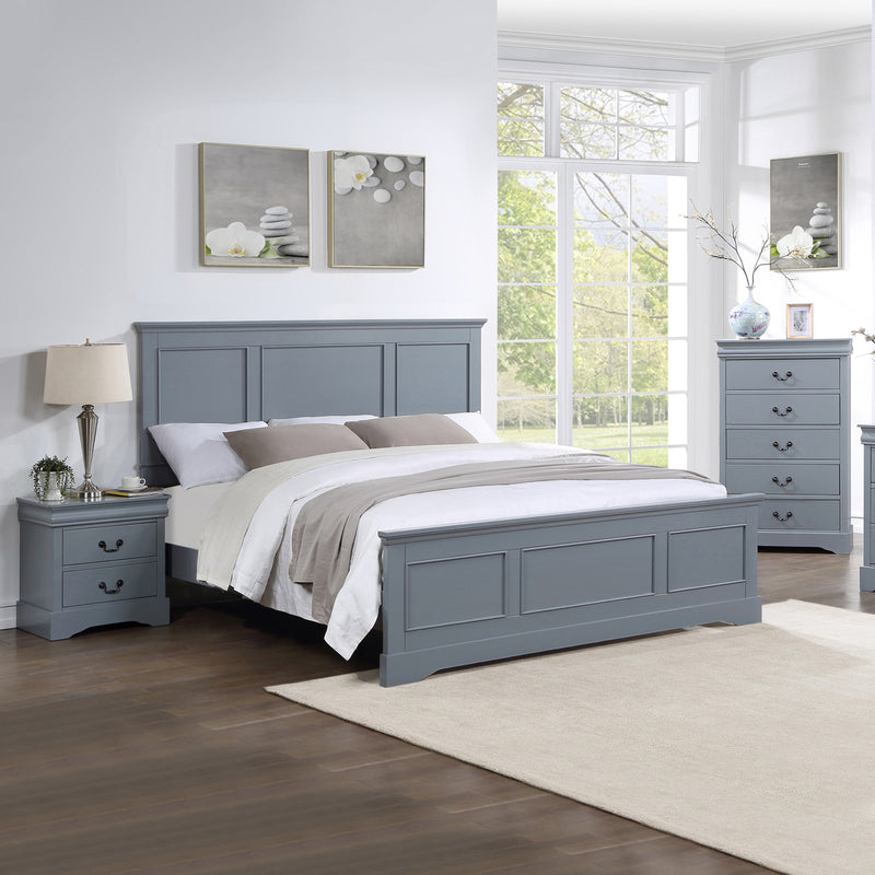 Spencer 5/4 pcs Bedroom Suite Solid Wood & MDF Grey Colour in Multiple Size with Dresser & Tallboy
