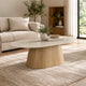 Astoria Coffee Table with Sintered Stone Top & Oak Veneer Pedestal Base