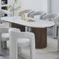 Archie Dining Table with Sintered Stone Top & Timber-Look Finish
