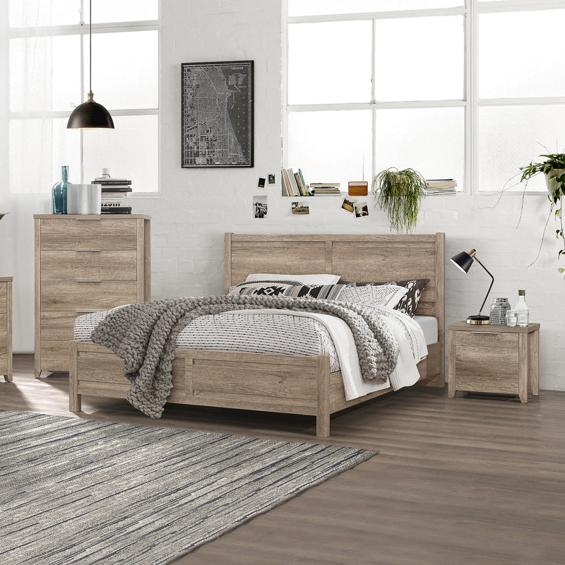 Cielo Natural Wood Like MDF Bedroom Suite 5/4 Pcs In Oak Colour with Dresser and Tallboy
