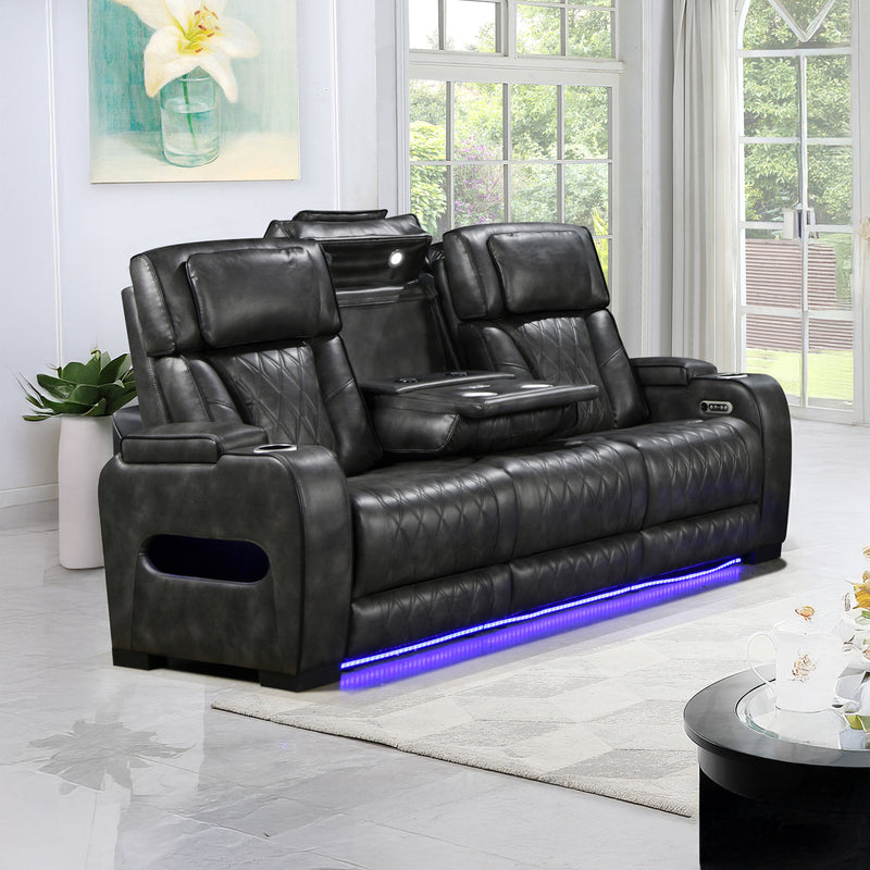 Empire 3R+2R Leatherette Electric Recliner Sofa Set LED Lighting