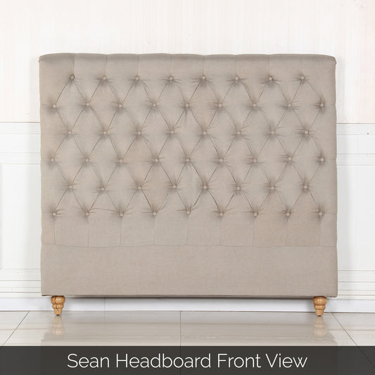 Sean Fabric Bed Headboard In French Provincial Design in Multiple Size and Colors