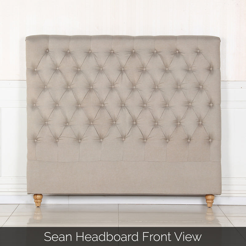 Sean Fabric Bed Headboard In French Provincial Design in Multiple Size and Colors