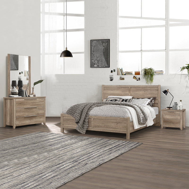 Cielo Natural Wood Like MDF Bedroom Suite 5/4 Pcs In Oak Colour with Dresser and Tallboy