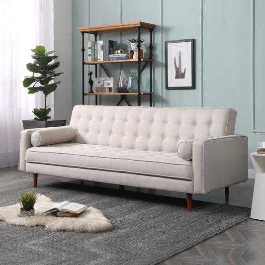 Marcella Multifunctional Standard Fabric 3 Seater Button Tufted Sofa Bed in Multiple colour