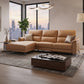 William Top Grain Leather Electric Recliner Chaise Sofa with Storage