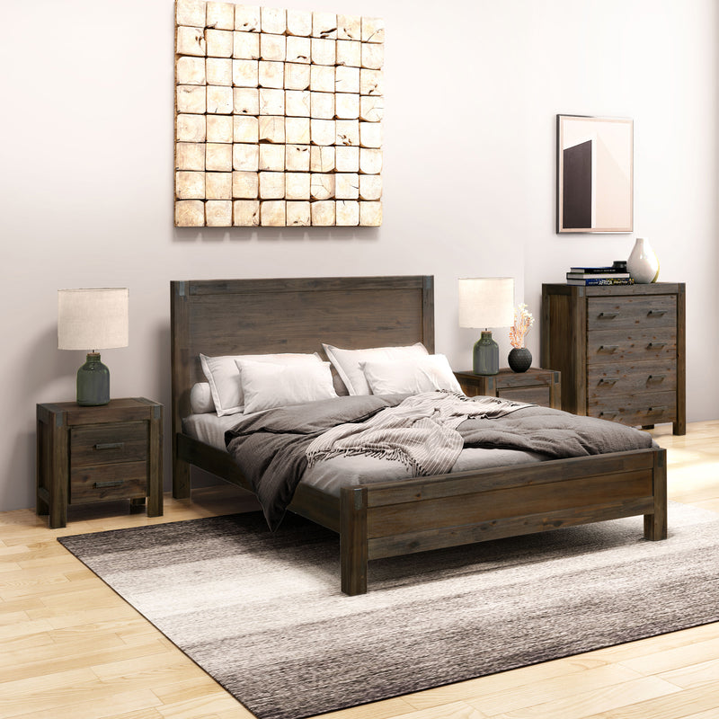 Nowra 5/4 Pcs Bedroom Suite In Acacia Timber In Multiple Size & Colour
