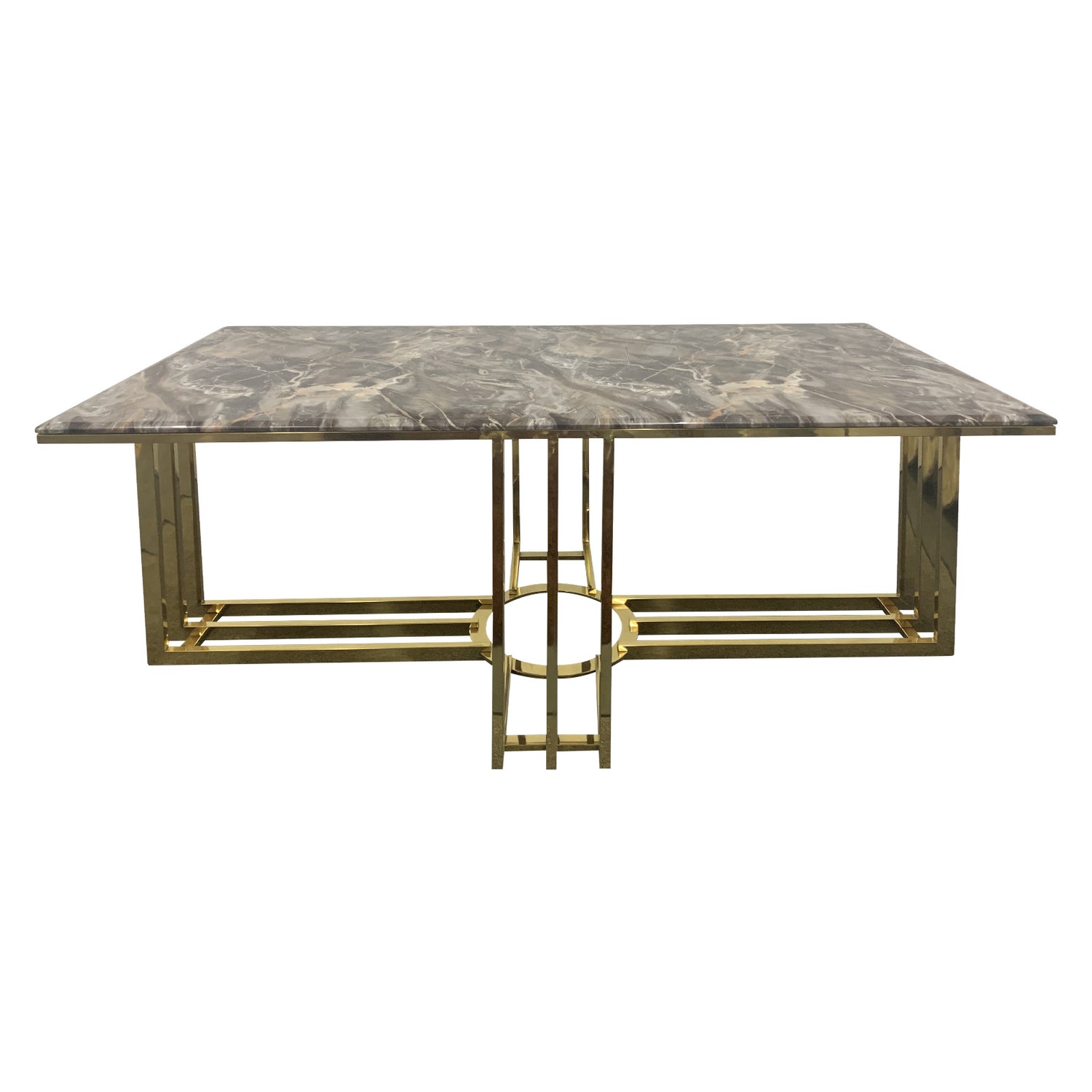 Daisy Stainless Gold Frame & Marble Top Dining Table