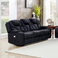 Arnold 3R+1R+1R Premium Rhino Fabric Electric Recliner Sofa with LED Features in Black