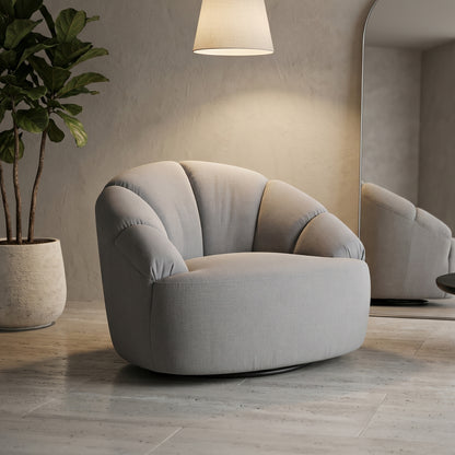Pearl 360° Swivel Fabric Armchair