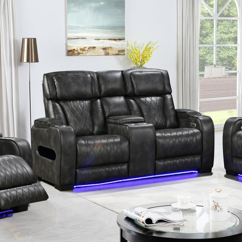 Empire 3R+2R Leatherette Electric Recliner Sofa Set LED Lighting