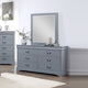 Spencer Solid Wooden Multiple Colour 6 Drawers Dresser with Mirror Metal Handles