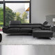 Vienna 5-Seater Grey Leatherette Corner Sofa with Chaise