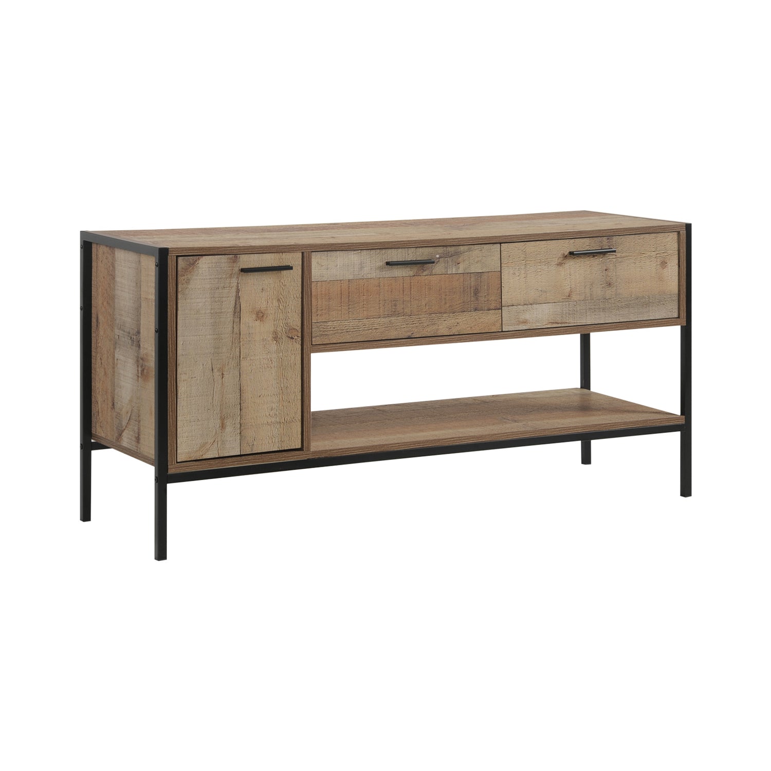 Mascot 2 Drawers Storage Particle Board Constructed TV Cabinet in Oak Colour