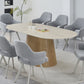 Astoria Dining Table with Sintered Stone Top & Oak Veneer Pedestal Base