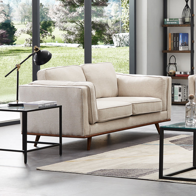 York 3+2 Seater Sofa Fabric/Leatherette Lounge Set with Wooden Frame