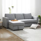 Murry 2 Seater Multifunctional Fabric Sofa Bed with pull Out Storage Corner Lounge Set in Grey with Chaise