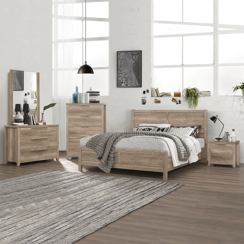Cielo Natural Wood Like MDF Bedroom Suite 5/4 Pcs In Oak Colour with Dresser and Tallboy