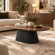 Nova Coffee Table with Walnut Veneer Top & Black Fluted Pedestal Base