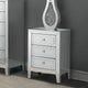 Camelia Bedside Table MDF Silver Mirror Three Drawers Sparkling Handle