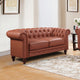 Madeline Chesterfield Brown Sofa in Premium Leatherette