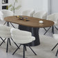 Nova Dining Table with Walnut Veneer Top & Black Fluted Pedestal Base