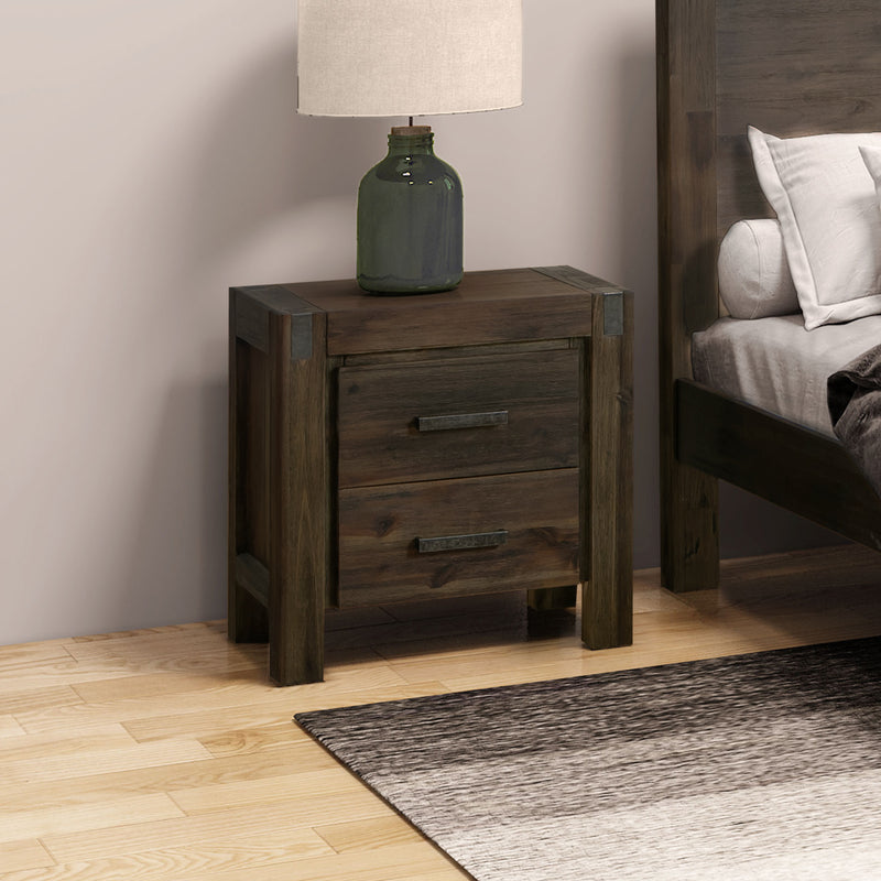 Nowra Solid Acacia Timber Bedside Table – Classic Design & Colours
