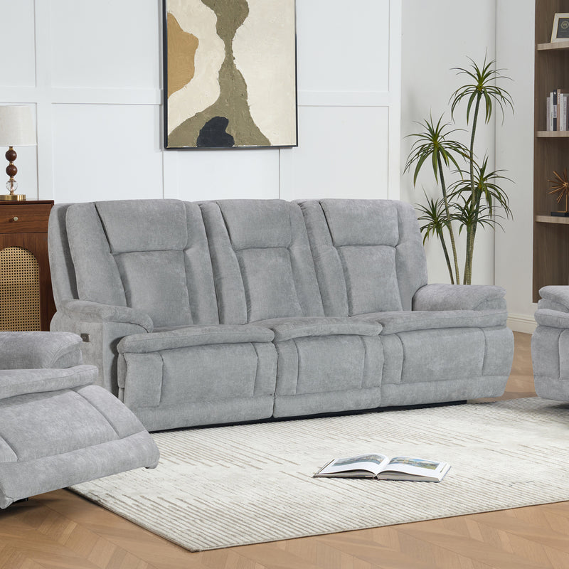 Haven 3 Seater Power Recliner Chair with USB & Type-C Charging in Grey