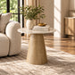 Astoria Round Coffee Table with Sintered Stone Top & Oak Veneer Pedestal Base