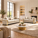 Juliette 3+2 Seater Velvet Sofa with Gold Trim – Beige