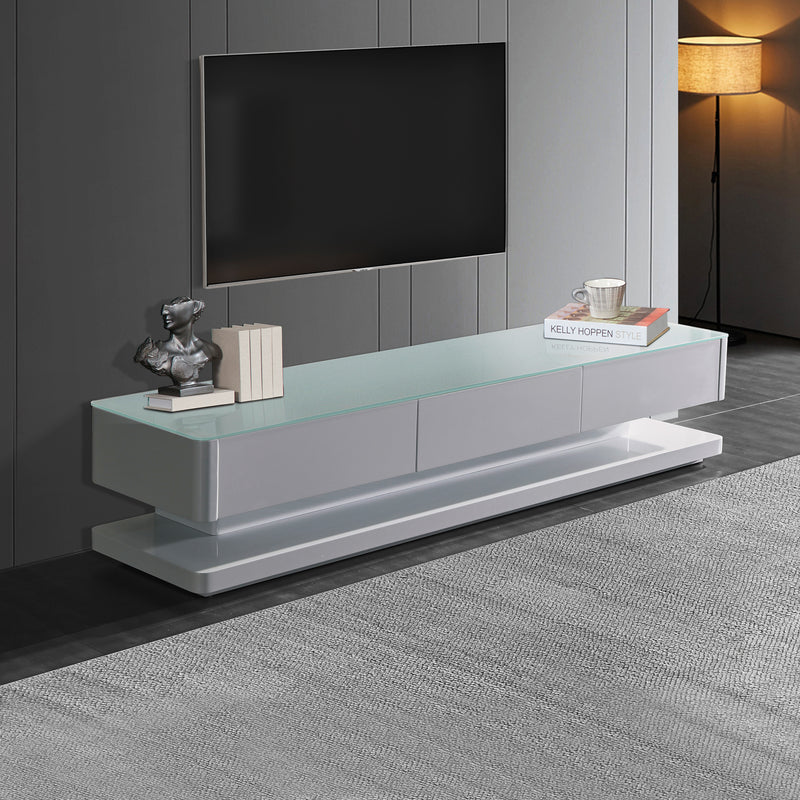 Suprilla Glossy Tempt Glass TV Cabinet With Multiple Color