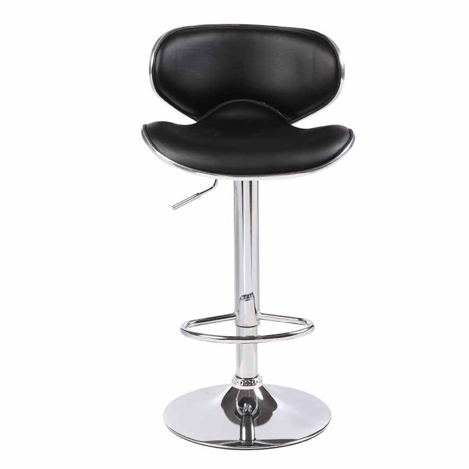 2X Bela PU Leather Mid High Back Rest Crome Base Gas Lift Bar Stools