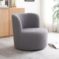 Como Arm Chair Fabric Upholstery Dark Grey Wooden Structure High Density Foam Rotating Metal Chassis