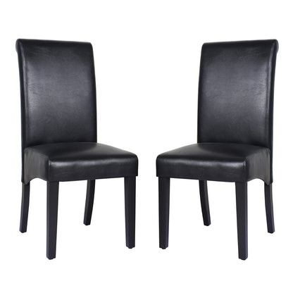 Swiss 2x wooden Frame Leatherette Dining Chairs in Multiple Colour