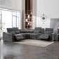 Haines Electric Recliner Sectional Sofa Storage Console L-Shaped Lounge liquorice Fabric Uph