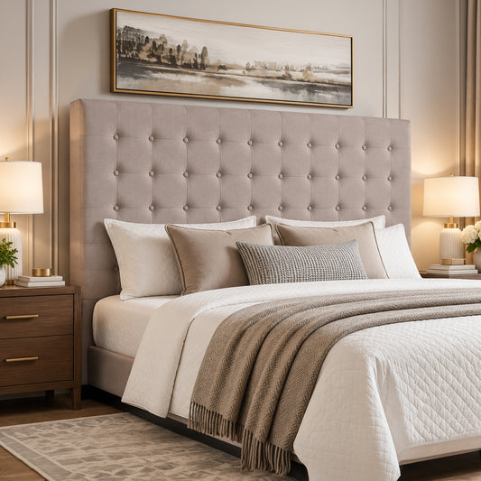 Cilantro Tufted Fabric Headboard – Multiple Sizes & Colours