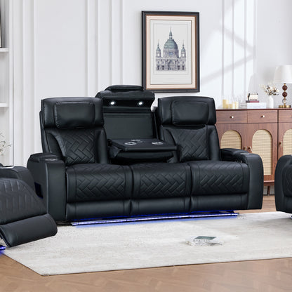 Drake 3 Seater Power Recliner Sofa with LED Light & Wireless Charging in Multiple Color