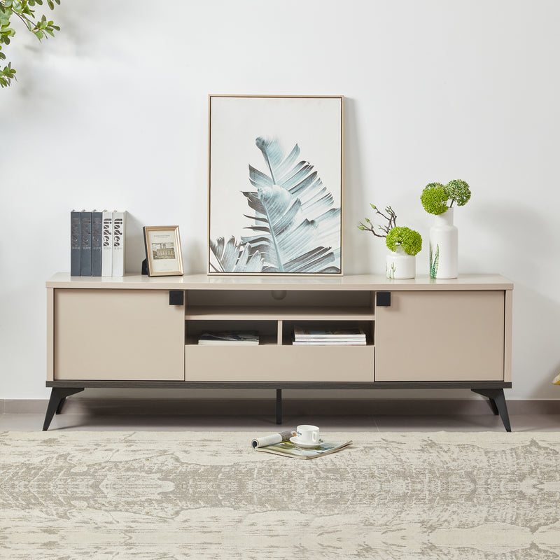 Maxwell TV Cabinet MDF Particle Board Storage Space Metal Legs