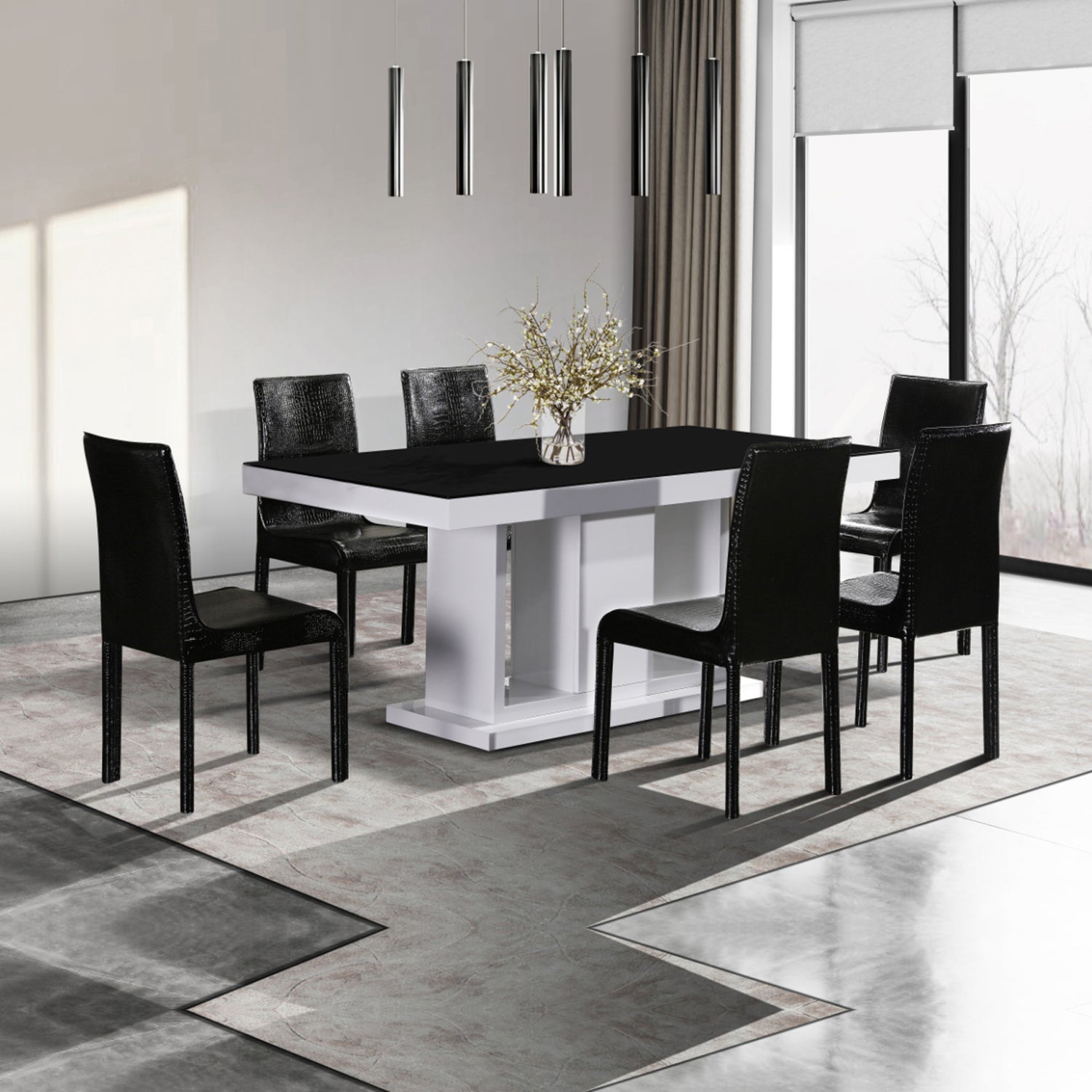 Espresso Dining Set in Rectangular Shape