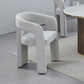 Zara Linen Dining Chair with Sculptural Curved Design in Grey