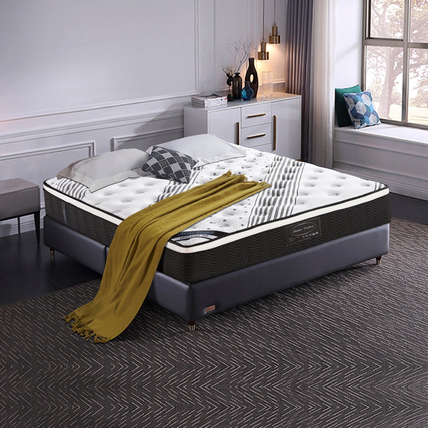 Exclusive Latex  Euro Top Individual Pocket Spring Medium Firm 33cm Thick Queen Mattress