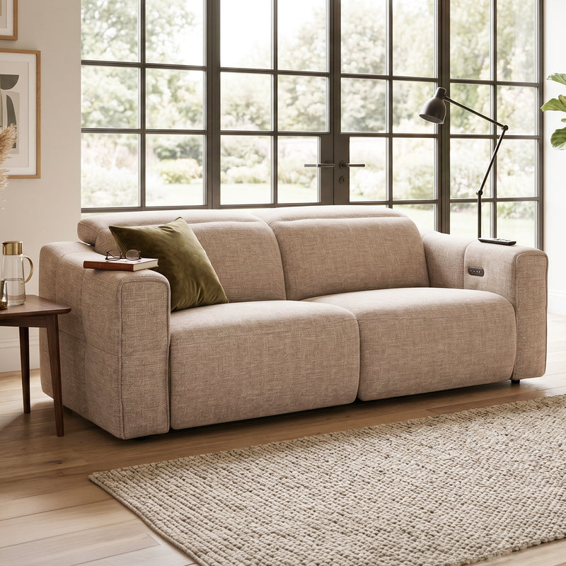 Delta 3+2+1 Seater Fabric Power Recliner with Power Headrest & Zero-Wall Design