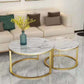 Mars Coffee Table Stainless Gold Frame & Top Marble White