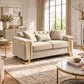 Juliette 2 Seater Velvet Sofa with Gold Trim – Beige