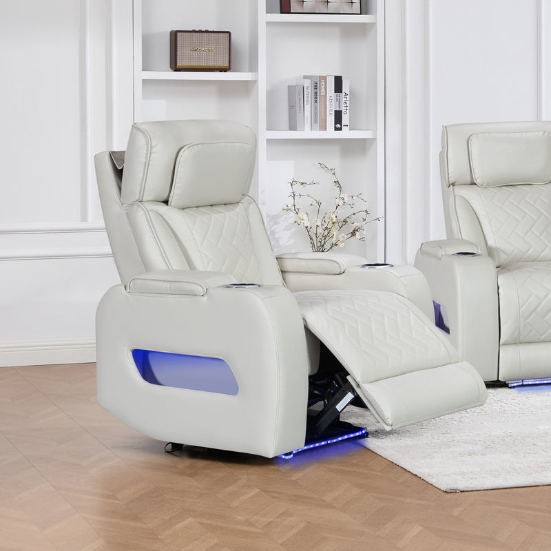 Drake 1 Seater Power Recliner Sofa with LED Light & Wireless Charging in Multiple Color